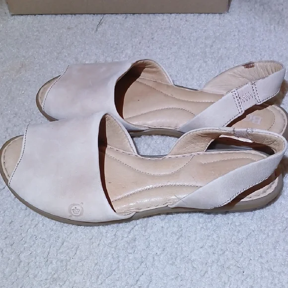 Born Light Tan Leather Open-Toe Sandals Womens 8 - Picture 7 of 9